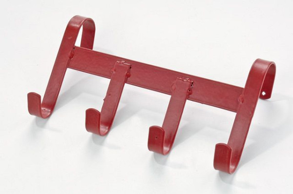 Growi Trensenhalter, mit 4 Haken und Bügel, zum Einhängen, Metall, Farbe: rot, 10050667