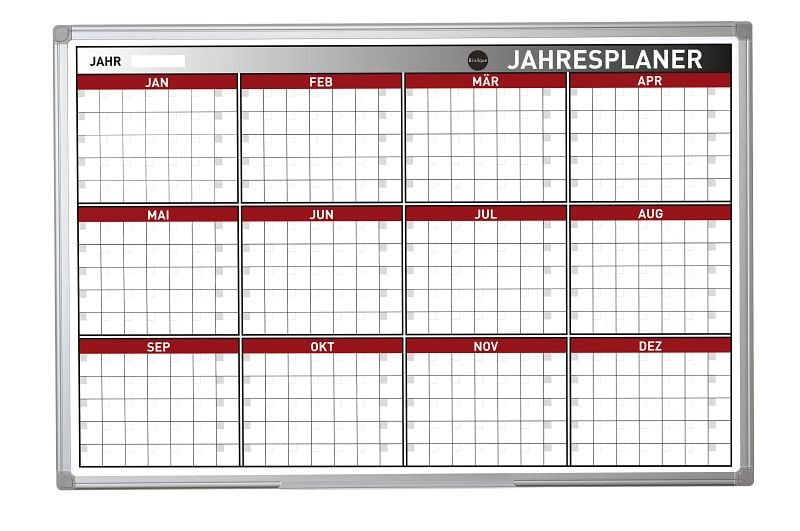 Bi-Office Earth Magnetischer 12-Monatsplaner mit Aluminiumrahmen 60x90cm, GA03133790