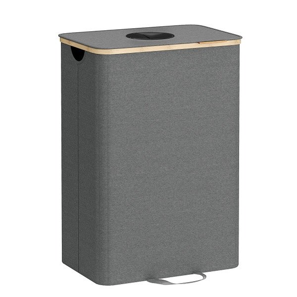 SONGMICS Recyclingbehälter, Schiefergrau, 42x32,5x70,5 cm, RRB509G01