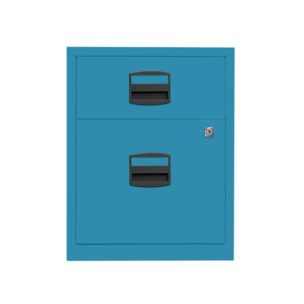 Bisley Home Rollcontainer PFA, 1 Universalschublade, 1 HR-Schublade, 686 azur, PFAM1S1F686