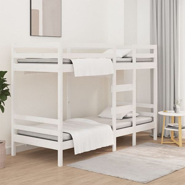 vidaXL Etagenbett Weiß 80x200 cm Massivholz Kiefer, 3139835