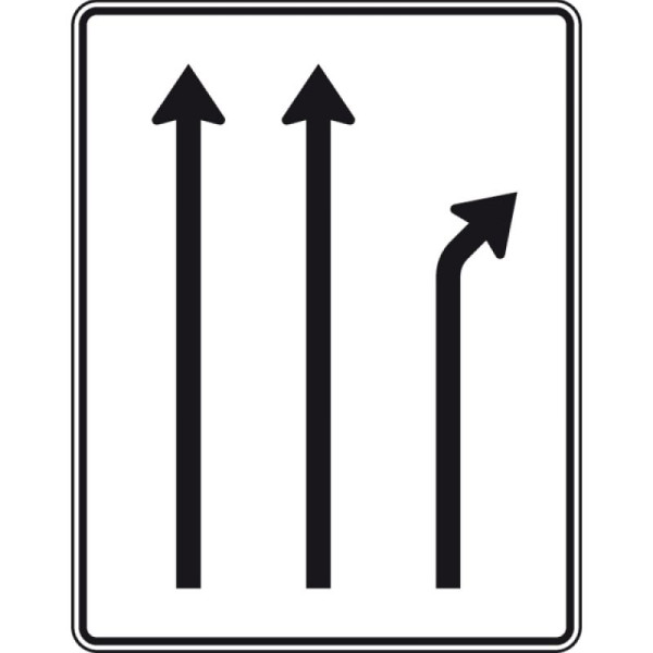 Stein HGS Trennungstafel, zweistreifig durchgehend und einstreifig rechts ab, Nr. 533-20, RA2/Alform, ohne Entfernungsangabe, 1600x1250mm, 533-20-122