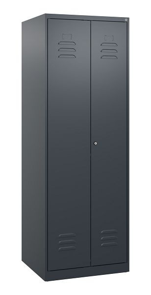 C+P Umkleidespind Classic PLUS SW, 2 Abteile, 1700x600x500mm, 7016/7016, Zylinderschloss, 0800027-20 S10023