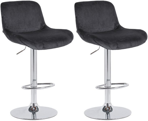 CLP Barhocker Solon Chrom Samt, schwarz, VE: 2 Stück, 326593