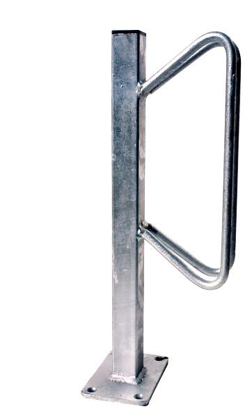 Schake Fahrradständer - Einzelparker, Einzelparker zum Aufdübeln Dübelplatte 100 x 150 mm, 4 Bohrungen Ø 10 mm, einseitige Einstellung, 421_53