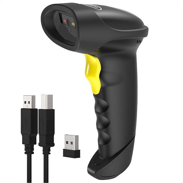 inateck 1D-, 2D-Drahtlos-Barcode-Scanner für POS, unterstützt Bluetooth/2,4 GHz und Kabelverbindung, BCST-50_black