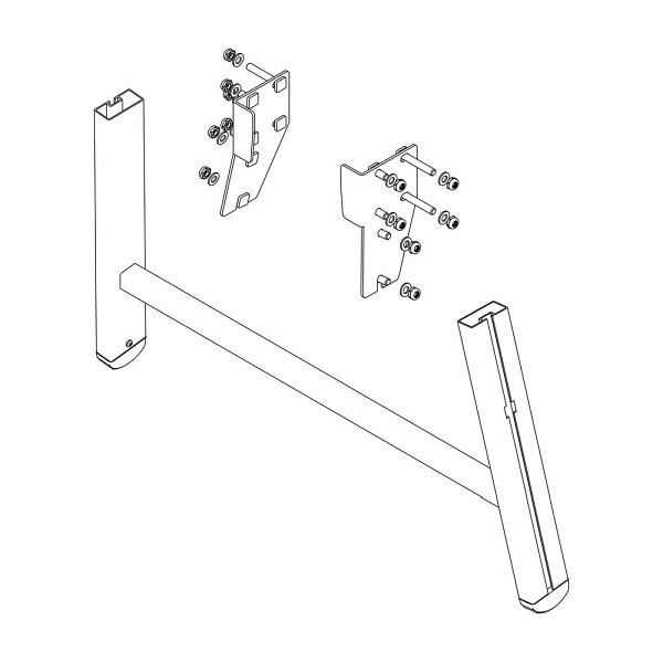Munk Günzburger Steigtechnik Stützteil Podesttreppe inkl. Montagesatz, Höhe: 414 mm, 800023