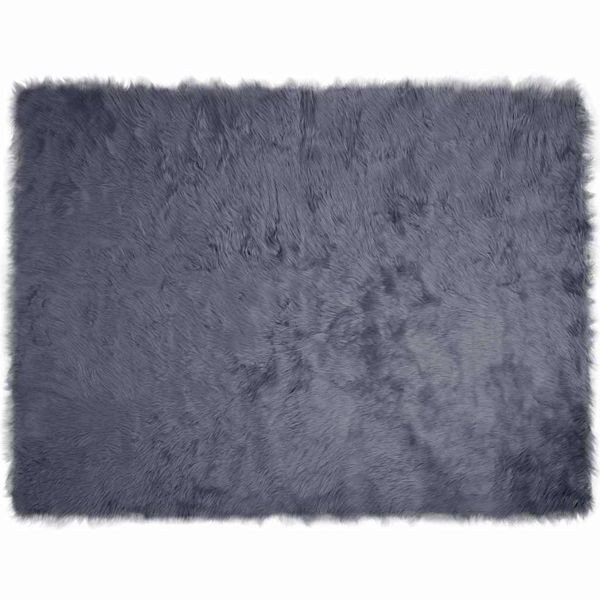 vidaXL Kunstschaffell Teppich Anthrazit 240 x 340 cm Polyester, 42021596