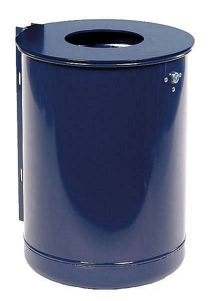 Renner Rund-Abfallbehälter ca. 50 L, ungelocht, mit stabiler Deckelscheibe, feuerverzinkt und pulverbeschichtet, kobaltblau, 7039-20PB 5013