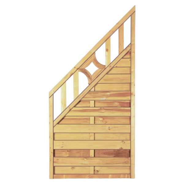 T&J OLYMP-Serie ECKE, 90 x 180/90 cm, kdi-grün, Rahmen 45/45 mm, Lamellen geriffelt & geschraubt, 33804