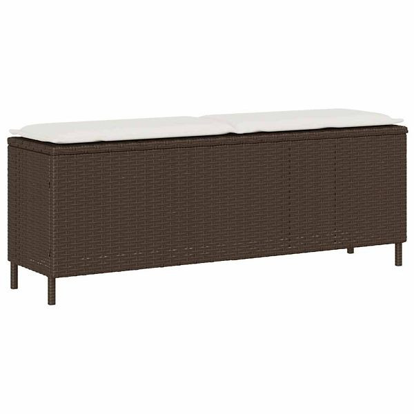 vidaXL Gartenbank mit Kissen Braun 110x30x40,5 cm Poly Rattan, 4104155