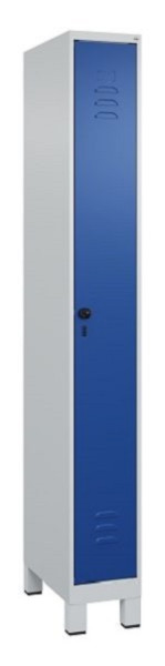 C+P Umkleidespind Classic PLUS, Füße, 1950x250x500mm, 7035/5010, Drehriegel, 080010-19 S10003