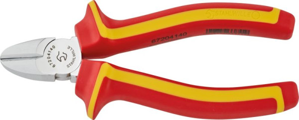 STAHLWILLE VDE-Seitenschneider, Länge 147mm Kopf verchromt Griffe 2-Komponenten-Griffe, 67204140