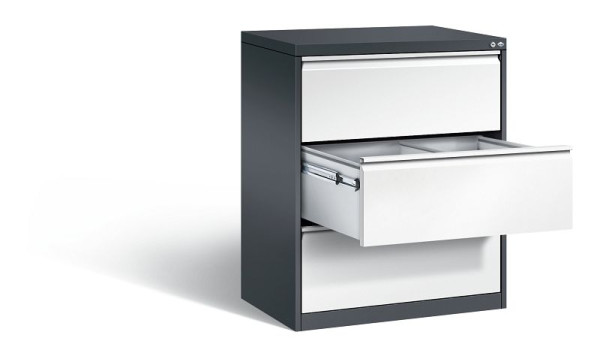 C+P Hängeregistraturschrank Acurado, H1045xB787xT590mm, Farbe: Schwarzgrau / Verkehrsweiß, Griffleiste, 12923-312 S10117