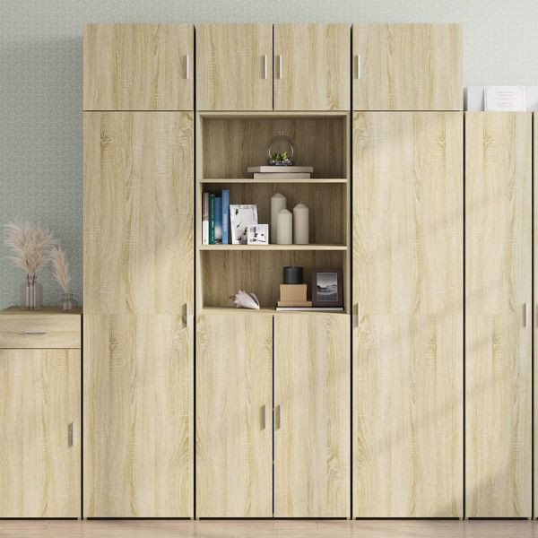 vidaXL Highboard Sonoma-Eiche 70x42,5x185 cm Holzwerkstoff, 3281373