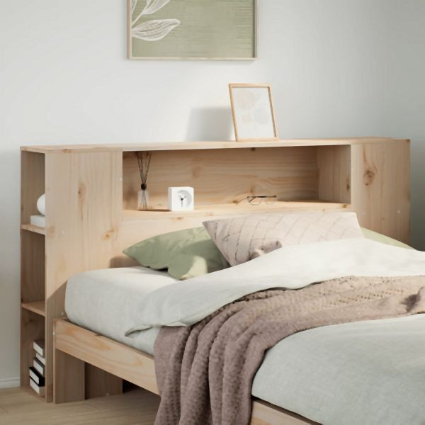 vidaXL Kopfteil mit Stauraum 135 cm Massivholz Kiefer, 855633