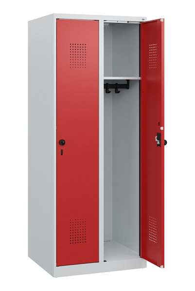 C+P Spind Evolo PLUS, 2 Abteile, 1530x600x500mm, 7035/3000, Drehriegel, 0490005-20 S10003
