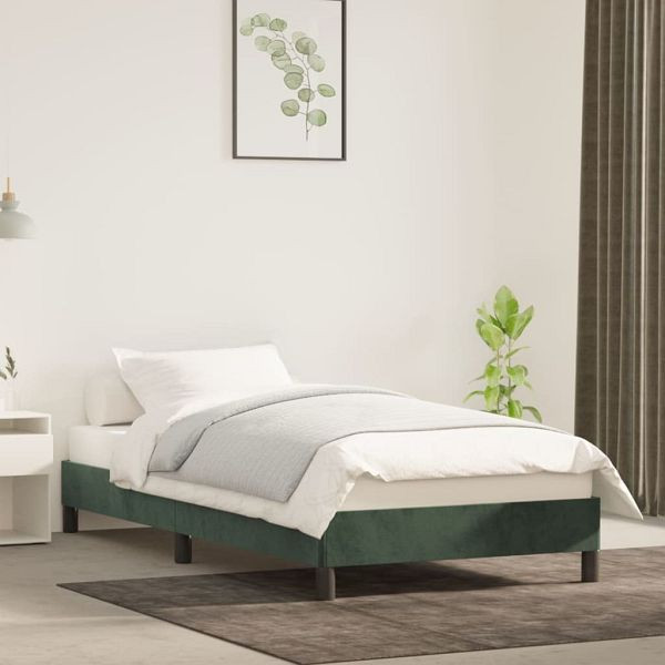 vidaXL Bettgestell Dunkelgrün 90x200 cm Samt, Polyester, 346955