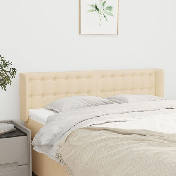 vidaXL Kopfteil mit Ohren Creme 147x16x78/88 cm Stoff, 3119205