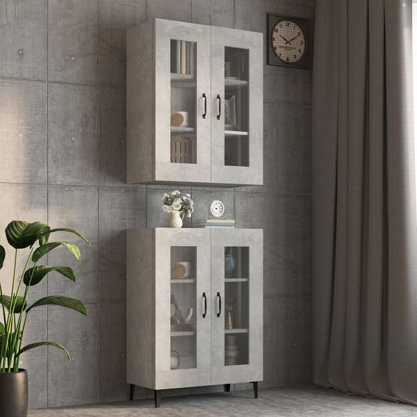 vidaXL Hängeschrank Betongrau 69,5x34x90 cm, 812289, 8720287080503