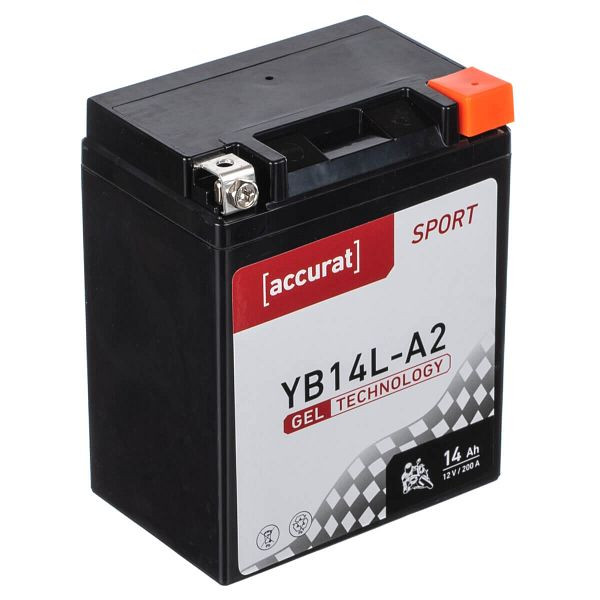 Accurat Sport GEL YB14L-A2 Motorradbatterie 14Ah 12V 200A, MBG-YB14L-A2