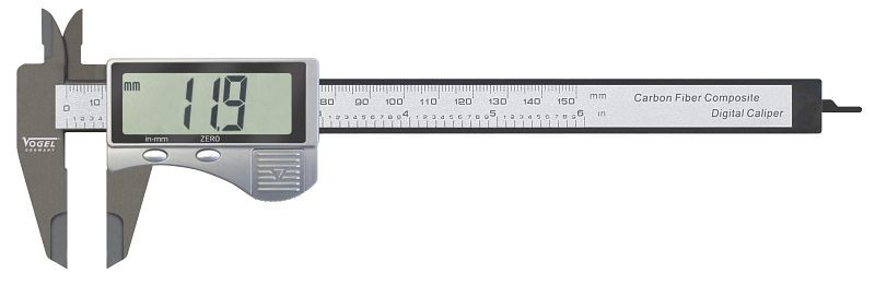 Vogel Germany Elektronischer Digital-Messschieber aus nicht leitfähigem Carbon-Fiberglas, 150 mm / 6 inch, 202203