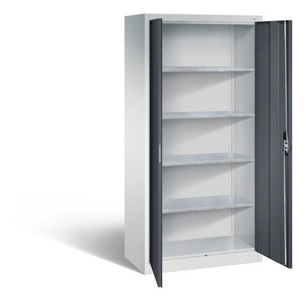 C+P Werkzeugschrank Acurado, H1950xB930xT500mm, Farbe: Lichtgrau / Schwarzgrau, Muldengriff, 8921-00 S11106