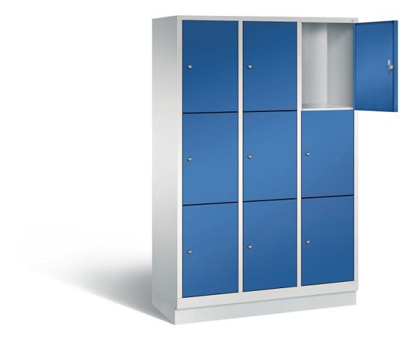 C+P Schließfachschrank Evolo, H1800xB1200xT500mm, Farbe: Lichtgrau / Enzianblau, 48020-323 S10000