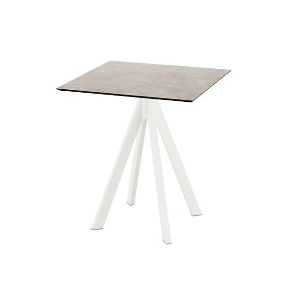 Feros Infinity Terrassentisch Weiß gestell + Moonstone HPL 70x70 cm, 120021377