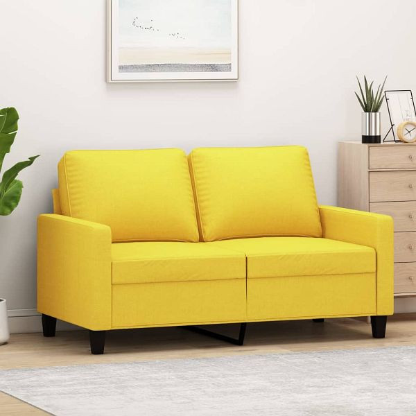 vidaXL 2-Sitzer-Sofa Hellgelb 120 cm Stoff, Füllung: Schaumstoff, 359160