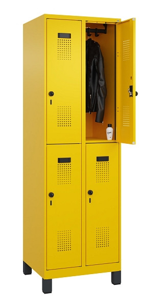 C+P Doppelstöckiger Spind Evolo PLUS, mit Füßen, 4 Fächer, 1950x600x500mm, 1023, Drehriegel, 049310-20 S10022