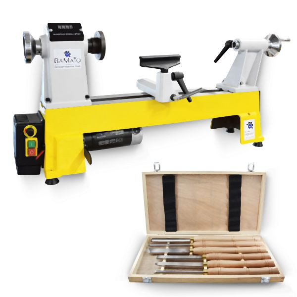 BAMATO Drechselmaschine WL-460V mit 6-teilig HSS-Drechselsatz, WL-460V_SET2