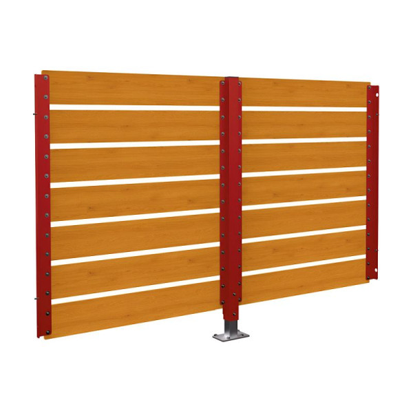 STEIN HGS Verkleidungen Modulo Container Überdachungen doppelseitig, auf Bodenplatten, Helle Eiche, purpurrot (RAL 3004), 78164.0022