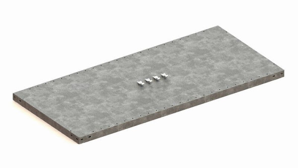 Meta Zusatzboden für Steckregal Meta CLIP 150, Höhe: 40mm, Länge: 1300mm, Tiefe: 400mm, verzinkt, inkl. 4 Fachbodenträger, 9900004448