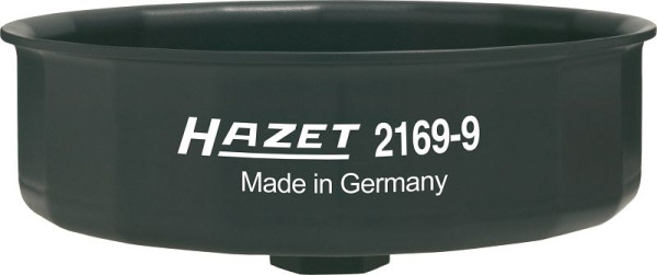 Hazet Ölfilter-Schlüssel, Außen-Sechskant 24 mm, Vierkant hohl 12,5 mm (1/2 Zoll), Außen-15-kant Profil, 2169-9