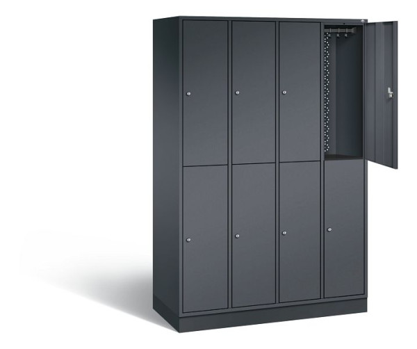 C+P Spind doppelstöckig Intro, H1950xB1220xT490mm, Farbe: Schwarzgrau, 8270-401 S10023