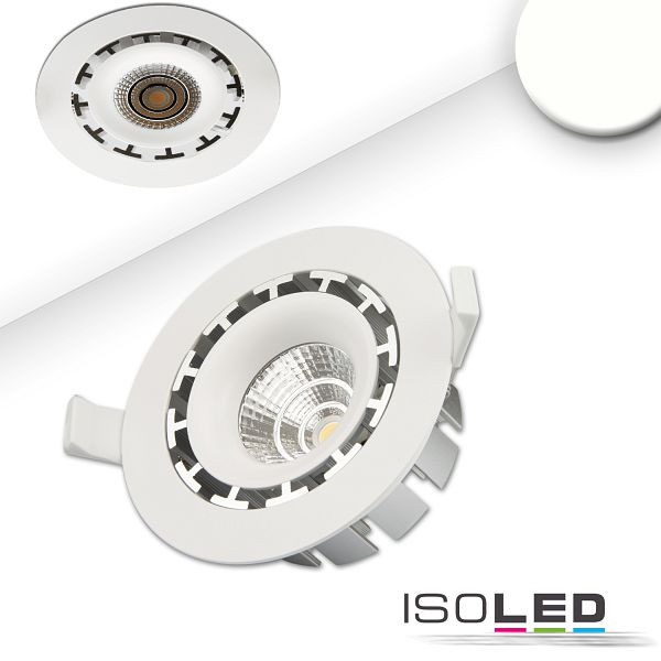 ISOLED LED Einbaustrahler COB, weiß, 15W, 45°, rund, neutralweiß, dimmbar, 112472
