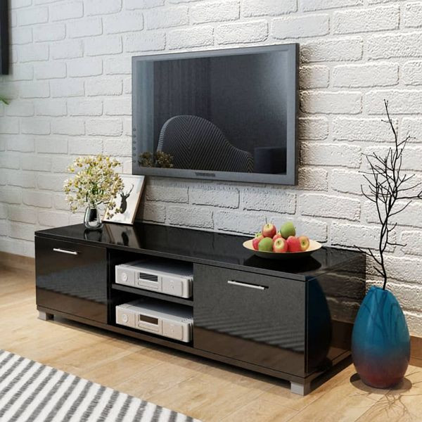 vidaXL TV-Schrank Hochglanz-Schwarz 120×40,3×34,7 cm, 243042