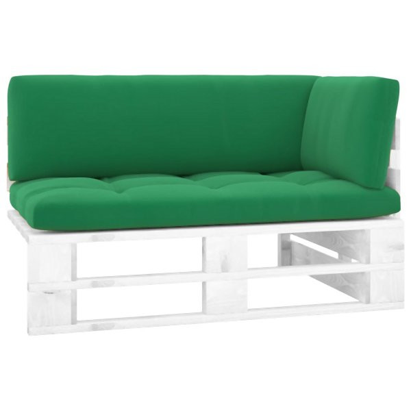 vidaXL Outdoor-Ecksofa Paletten Kiefernholz Imprägniert Weiß, 3066570