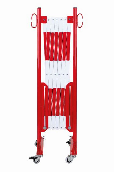 CRASH STOP Scherengitter rot-weiß 3,6m mit beidseitigem Rollenfuß, 70-10R