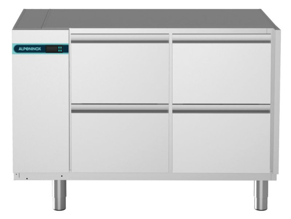 ALPENINOX Kühltisch, 2 Abteile CLO 700 2-7031, für GN 1/1, zentralgekühlt, Umluftkühlung, 402712127