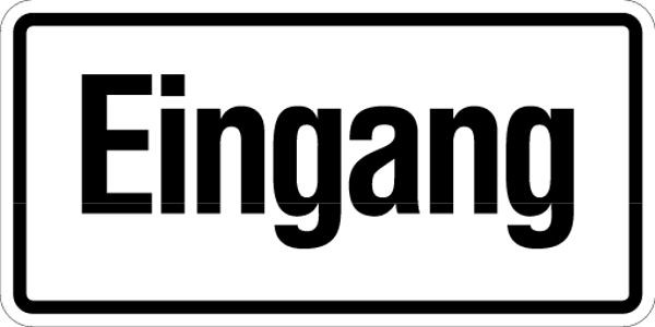 Schilder Klar Gebäudekennzeichnung Eingang, 100x50 mm Folie selbstklebend, 9/31