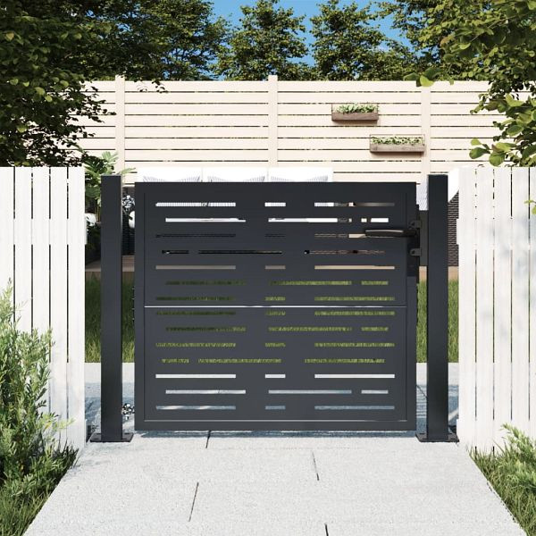 vidaXL Gartentor Anthrazit 105x80 cm Stahl Quadratisches Design, 153190