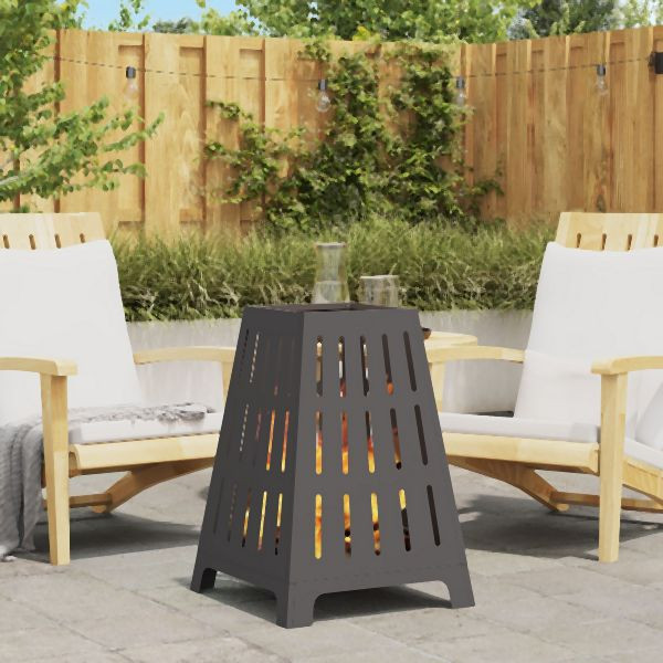 vidaXL Quadratische Feuerstelle Schwarz 50x50x70 cm Stahl, 858958