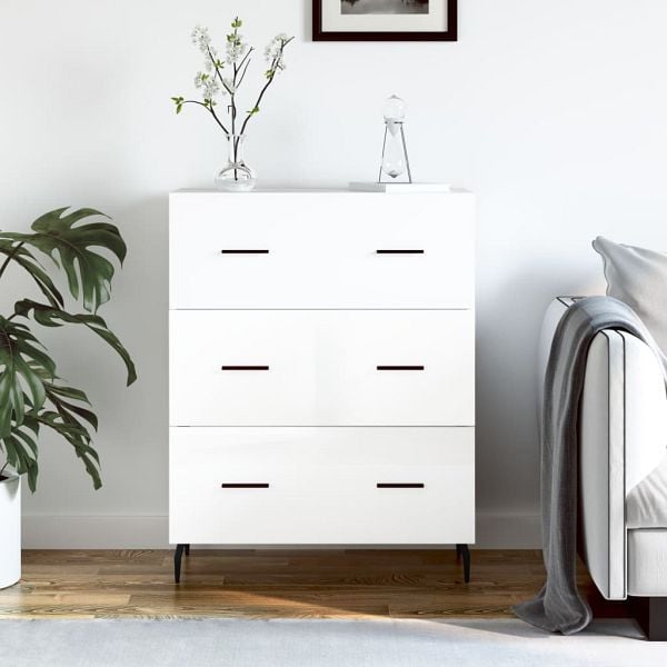 vidaXL Sideboard Hochglanz-Weiß 69,5x34x90 cm Holzwerkstoff, 827870