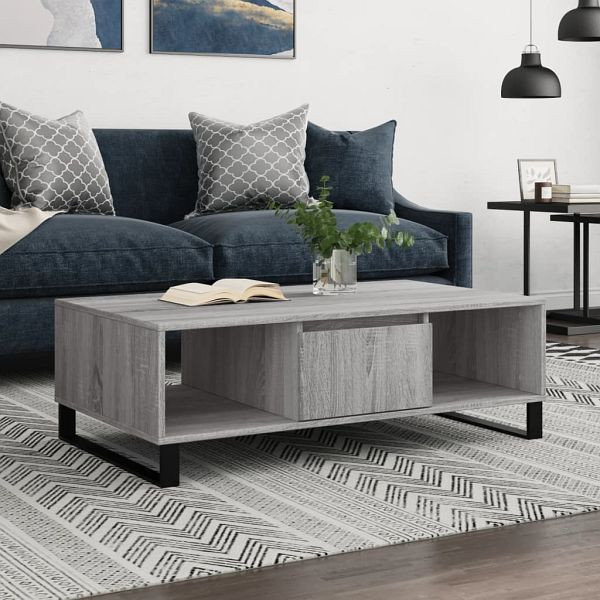 vidaXL Couchtisch Grau Sonoma 104x60x35 cm Holzwerkstoff, 827098