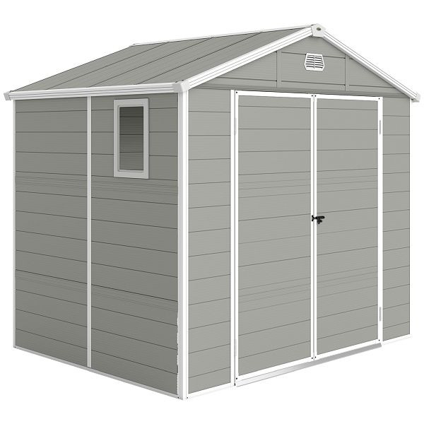 Outsunny Gerätehaus, 4,1m², Gartenhaus mit Satteldach, 240 x 190 x 180/228 cm, 845-410V05LG