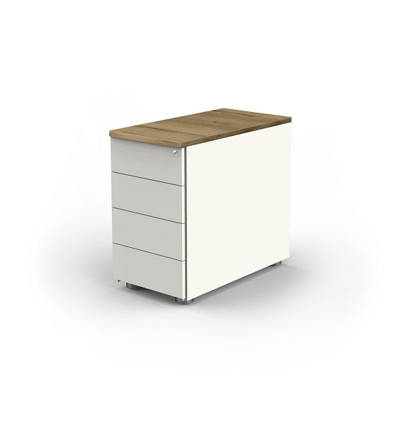 Kerkmann Anstellcontainer, B 430 x T 800 x H 720-760 mm, mit Zentralschloss, 12419955-1