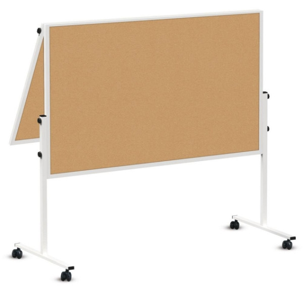 Deskin Moderationstafel ECONOMY, Oberfläche beidseitig Kork, H 1500 x B 1200 mm, klappbar, 293327