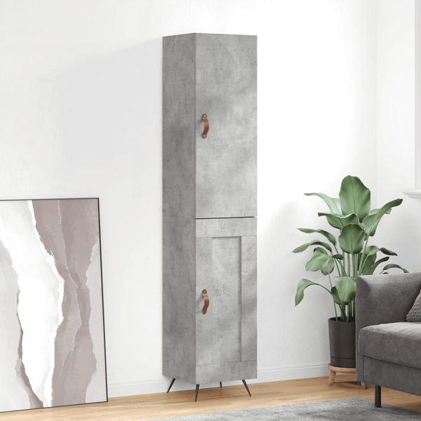 vidaXL Highboard Betongrau 34,5x34x180 cm Holzwerkstoff, 3199085